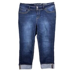 WallFlower Jeans Women's Size 13 Blue The Luscious Curvy Fit Straight Whiskers